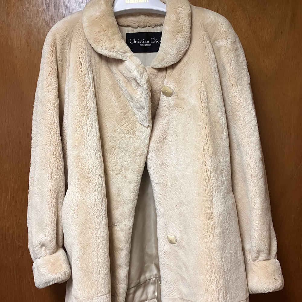 Dior Women's Cream Fur Coat